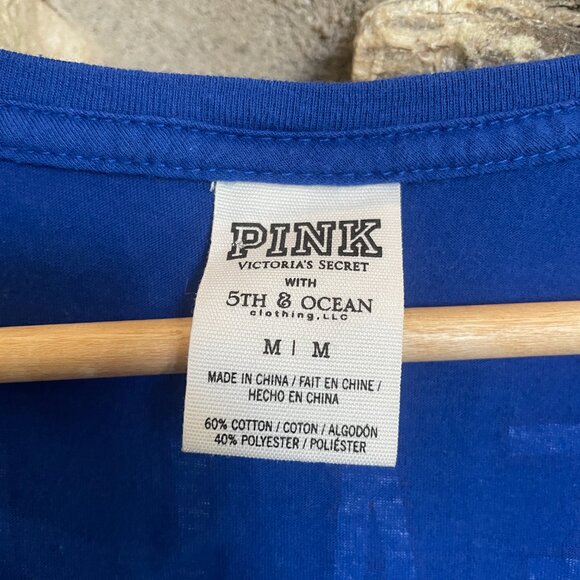 MLB Chicago Cubs Baseball PINK Victoria’s Secret Women's V Neck Top Blue Red - Picture 3 of 4